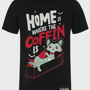 Home Is Where The Coffin Is Graphic Tee - Black, Red, Mint